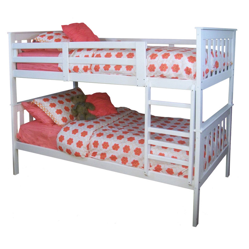 Lit superposé simple en bois massif Oakledge par Harriet Bee, Blanc