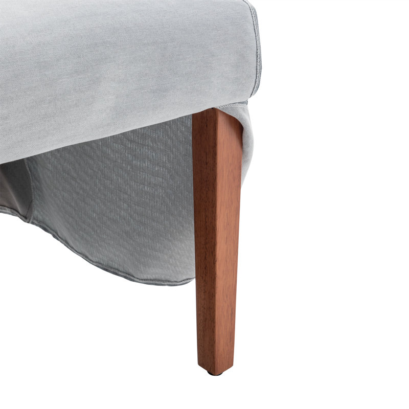 Upholstered Dining Chair With Skirted Design, Multiple Colors & Patterns Available, Sky