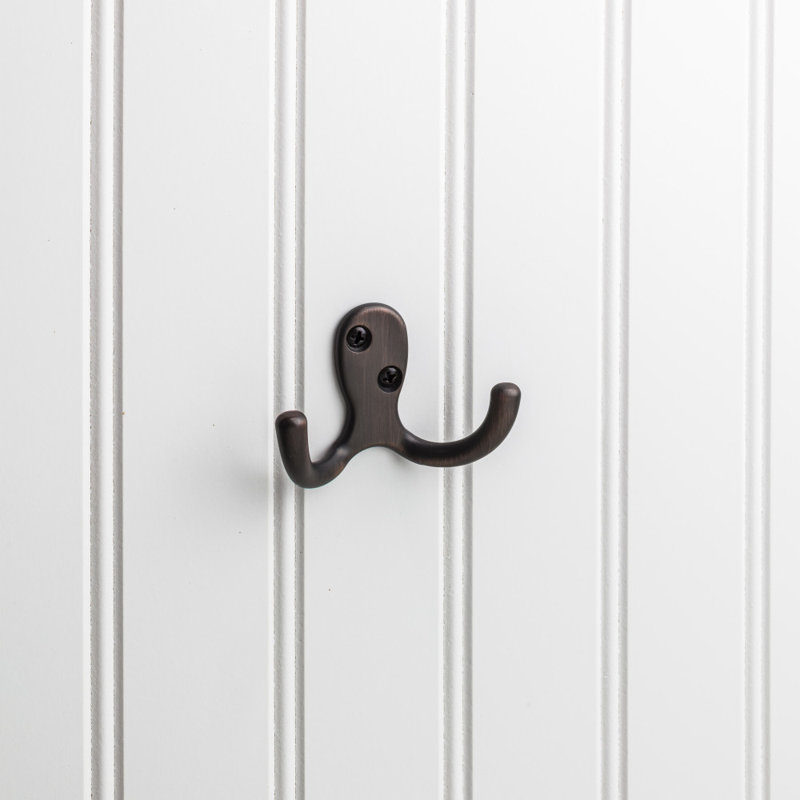 1-78 Double zinc wall mount hook. Finish DBAC., Brushed Oil Rubbed Bronze