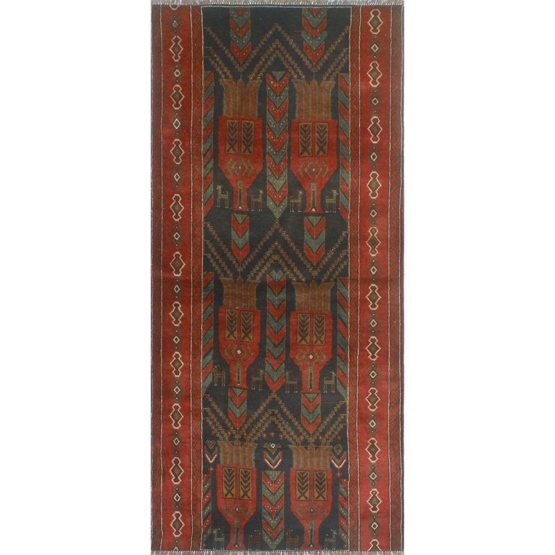 Chemin de table semi-antique gris anthracite Gunnar