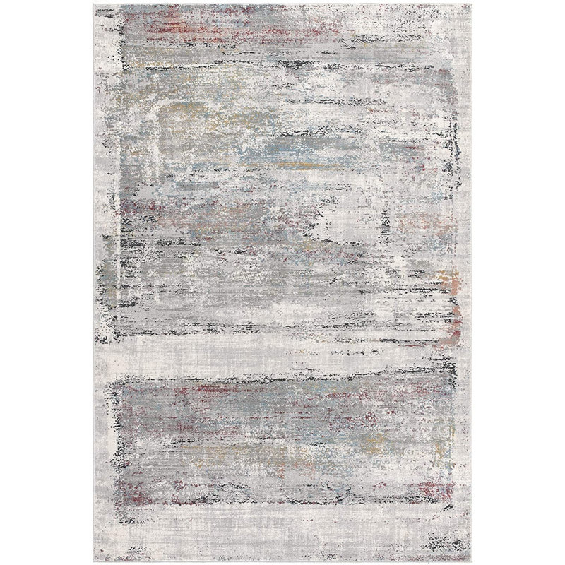 Tapis gris / ivoire Carina, Rectangle de 5 pi x 8 pi