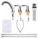2PCS 8" Sink Faucet,Widespread Zinc Alloy+Plastic 3 Hole, Pop Up Drain and cUPC Lead-Free Hose