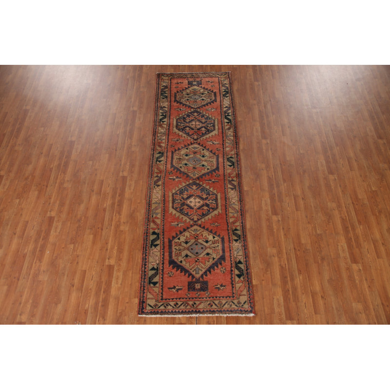 Tapis de couloir vintage en laine 3 x 10