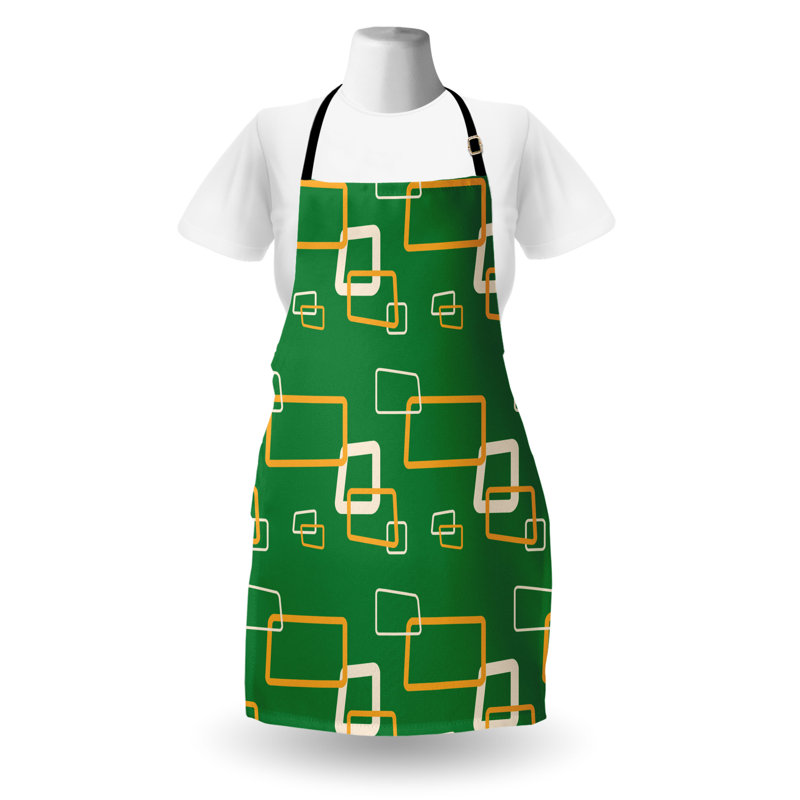 Tablier East Urban Home Mid Century, cuisine de jardinage, taille adulte, souci vert et coquille d'œuf