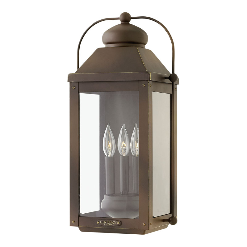 Anchorage 2-Light Outdoor Wall Lantern, 21.5" H x 11" W x 9"" D, Light Oiled Bronze