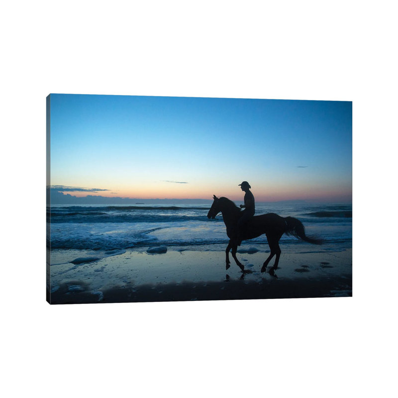 A Cowboy On Virginia Beach At Sunrise by Joel Sartore - Gallery-Wrapped Canvas Giclée on Canvas, 30.48 cm H x 45.72 cm W
