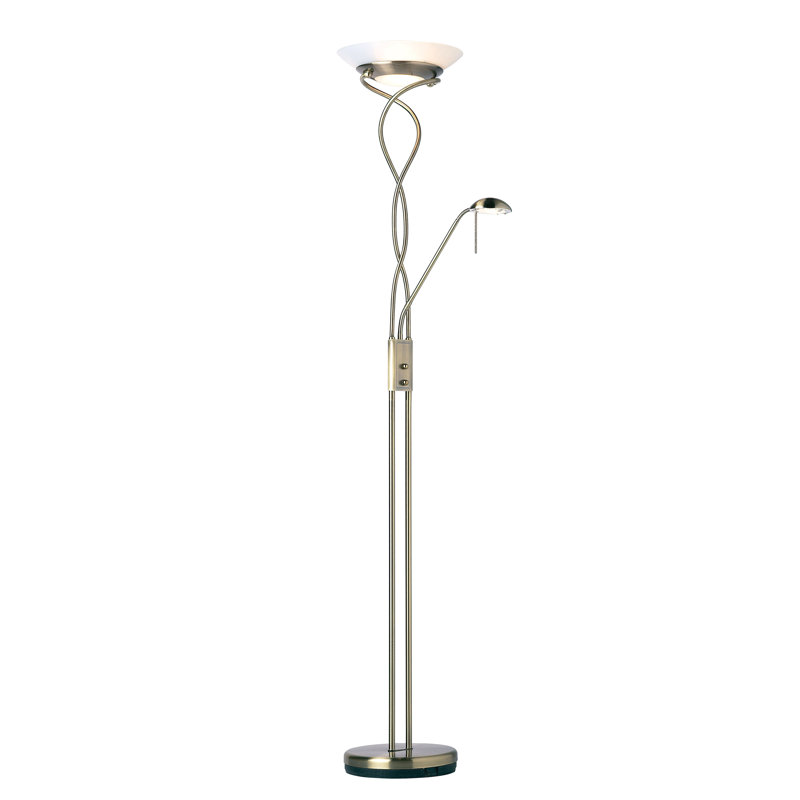 Gabriela 182cm Torchiere Floor Lamp, Antique Brass