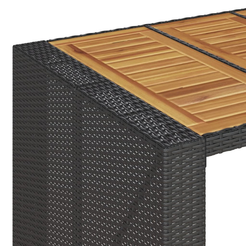 Grande table de bar en rotin Vidaxl, H 43,3 po x l 41,3 po x P 31,5 po, Noir
