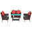4-Piece PE Rattan Outdoor Sofa Set
