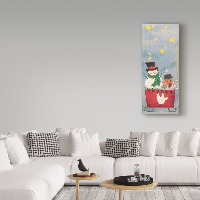 « bonhomme de neige », art sur toile, H 24 po x l 10 po x P 2 po