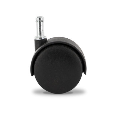 2-3/8" Wheel Diameter | Black Nylon Swivel Hooded Hercules Twin Wheel Caster | 3/8 X 1" Friction Ring Stem | Swivel Radius Of 2-3/16" | By Outwater