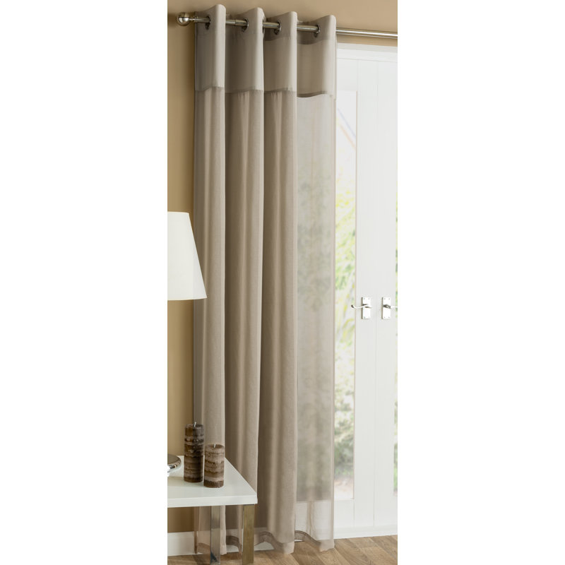 Temple Sheer Curtain Single Panel, Pink, Linen