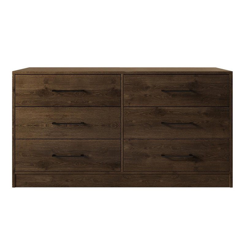 6 Drawers Dresser, Walnut