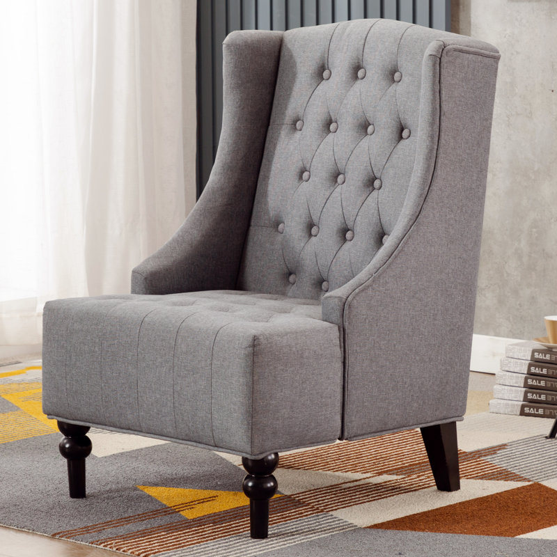 Ruhl Upholstered Accent Chair, Dark Gray