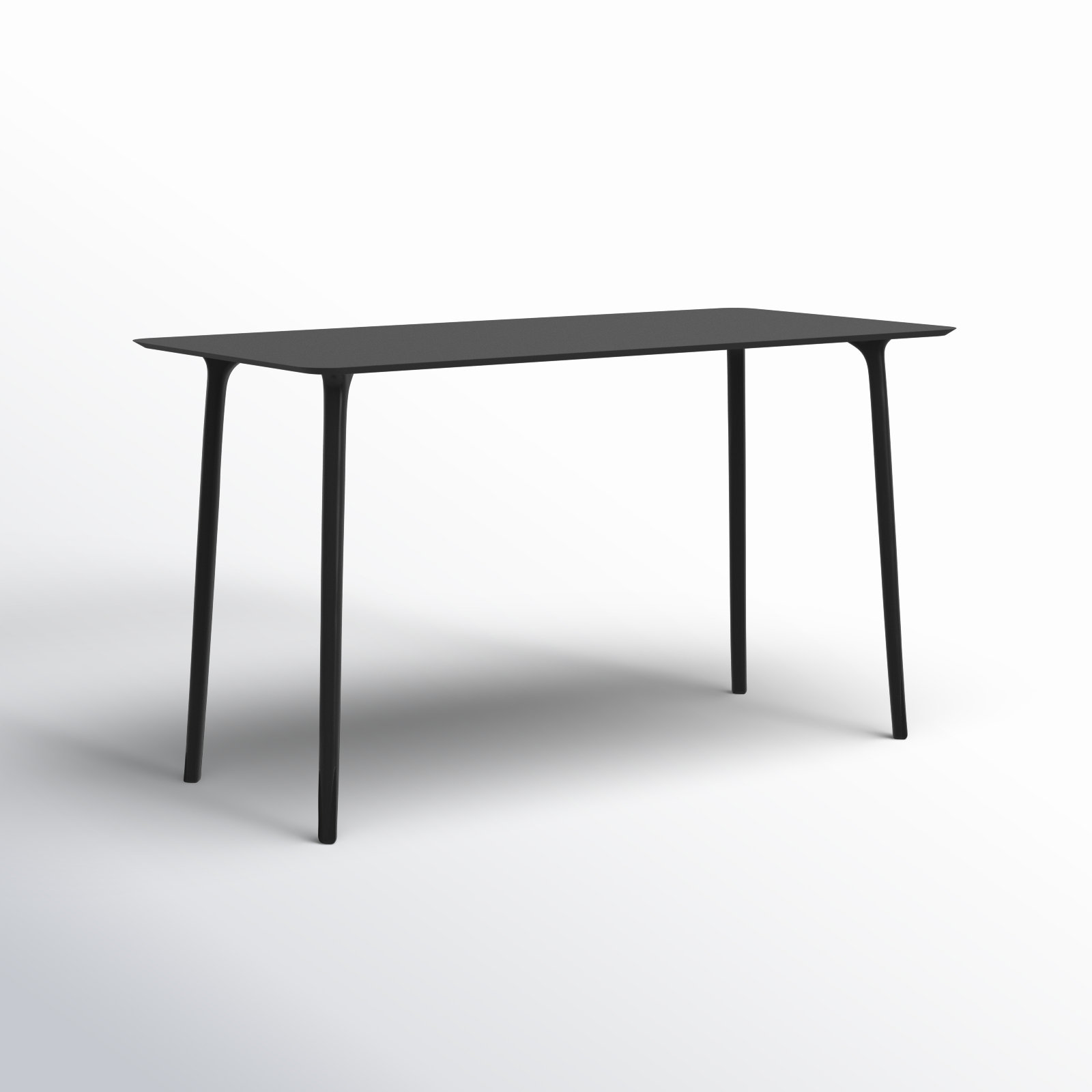 Burt 55'' Synthetic Laminate Outdoor Dining Table, Black