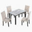 Table de salle à manger 5 pièces en faux marbre avec 4 coussins épais