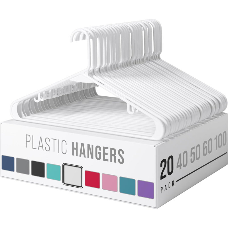 Portemanteaux en plastique, Blanc, 20