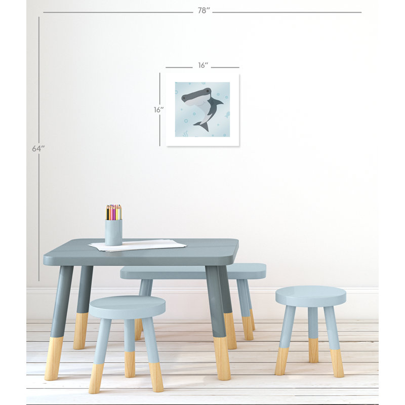 Impression sur papier Happy Hammerhead, H 16 po x l 16 po x P 1 po, Papier