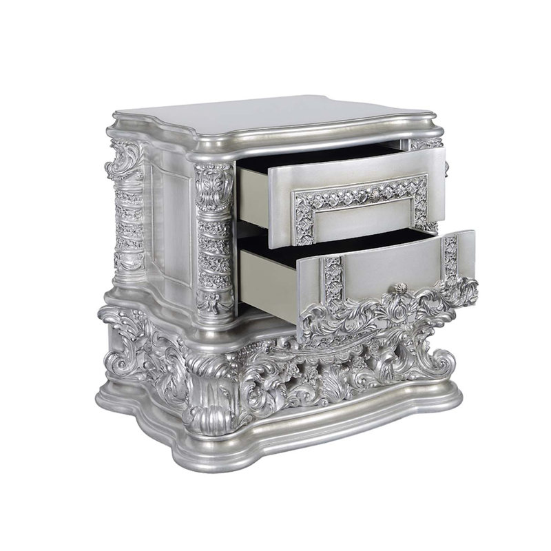 Table de chevet Valkyrie, finition platine antique