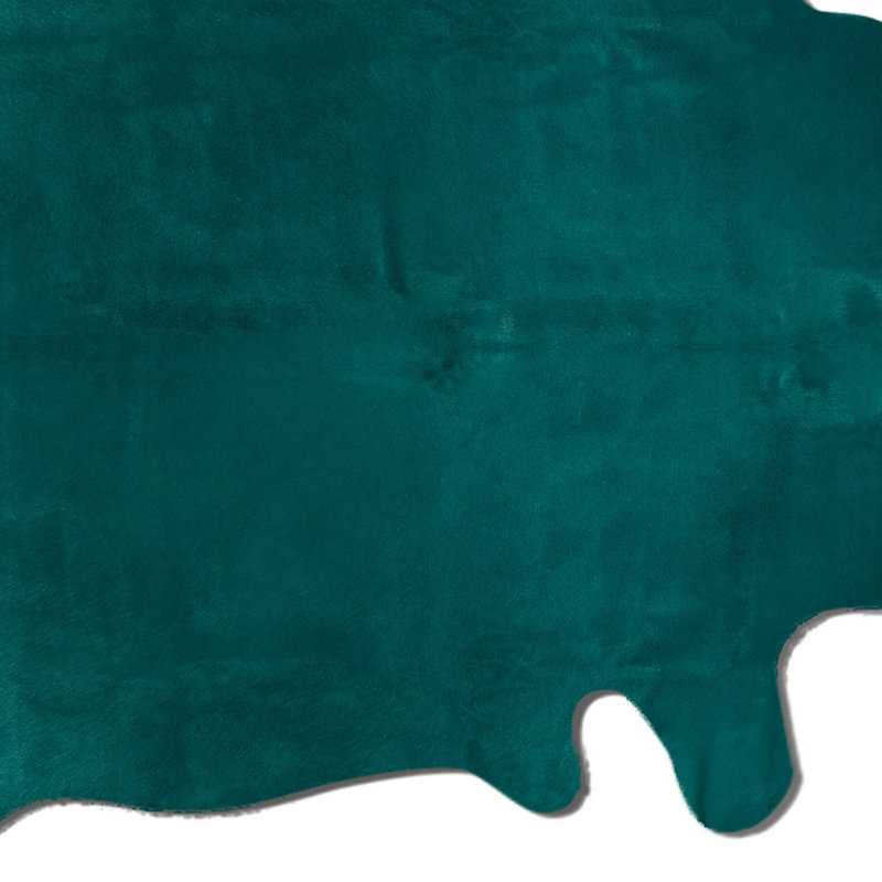 Tapis vert en cuir de vache 5 pi x 7 pi