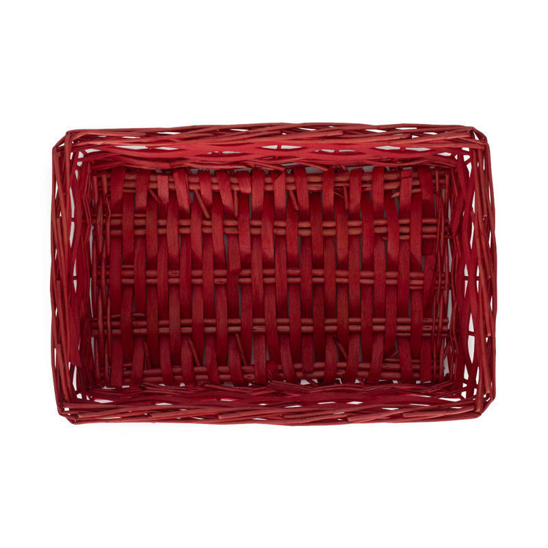 Wicker Storage Tray Basket, Red