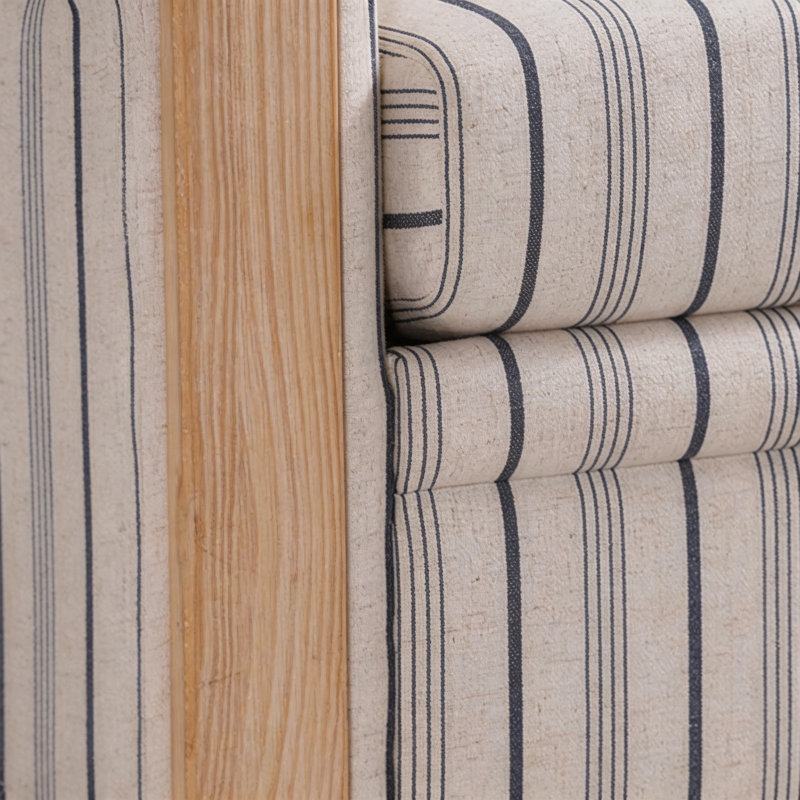 Canapé à rayures en mélange de polyester 83,86 po American Farmhouse,  H 35,43 po x l 83,86 po x P 30,91 po
