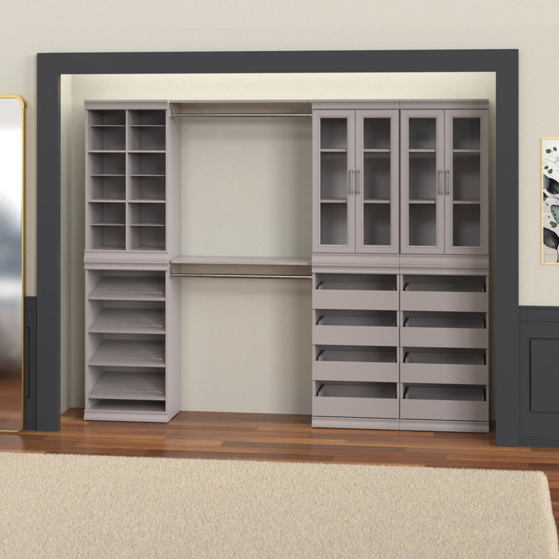 Système de rangement modulaire pour garde-robe de l 90,14 po à l 99 po, Taupe