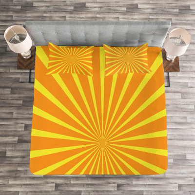 Abraar Yellow/White Microfibre Bedspread Set