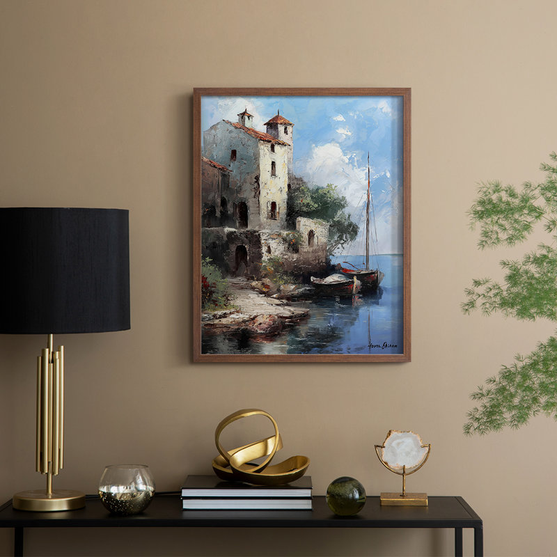 «LANDSCAPES Series CECVII», reproduction encadrée - bois massif, H 11 po x l 9 po, Noyer