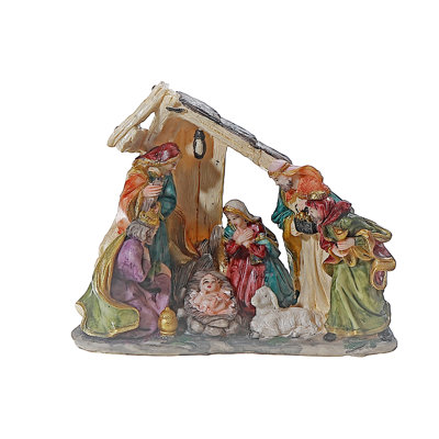 Crèche de Noël en polyrésine 5,9 po