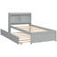 Lit simple gris avec lit gigogne et bibliothèque décorative fonctionnelle - Transformez votre chambre à coucher en un havre de paix-1000258221-1000258220