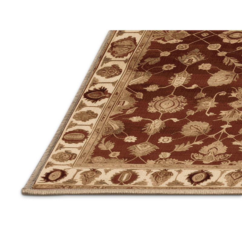 Tapis brun turc lavable à la machine, Rectangle 5' x 7'