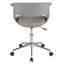 Chaise de bureau en bois de noyer et tissu gris clair-131452430