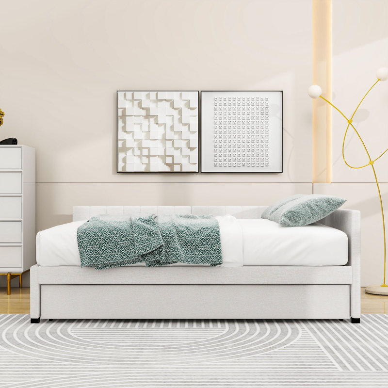Lit de jour rembourré Korden, Beige