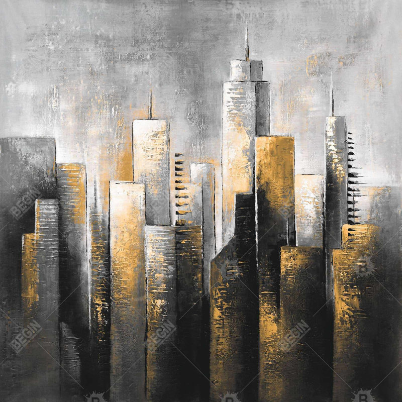 Abstract skyline - Framed canvas for modern home decor