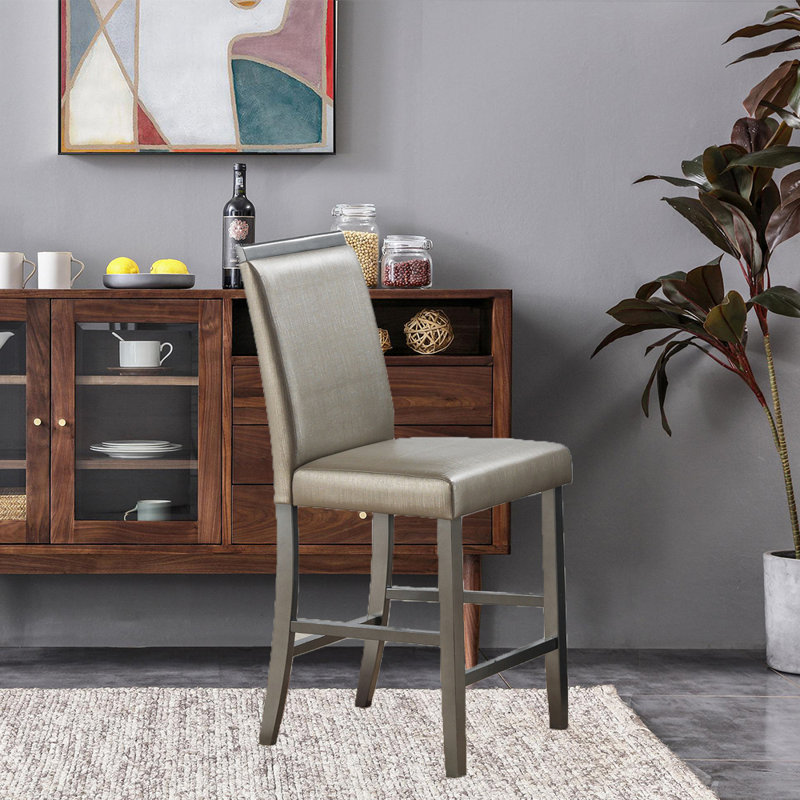 Chaise d'appoint rembourrée en tissu gris Eric
