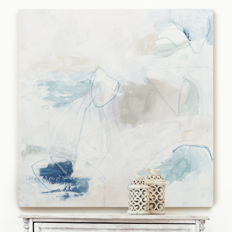 Pebble Coast IV, peinture sur toile, H 10 po x l 10 po x P 1,5 po, Toile tendue