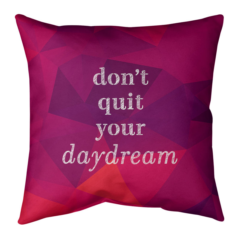Housse de coussin en lin en faux gemme ne pas quitter votre daydream, 18 po x 18 po, Rubellite