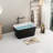49'' Acrylic Freestanding Soaking Bathtub, Square Japanese Tub With Overflow And Drain, Glossy Black 49" Tub, Square-Shaped Bath Drain Overflow,