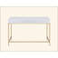 Meuble-lavabo blanc ultrabrillant et finition dorée
