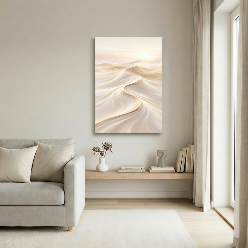 Toile abstraite avec dunes de sable, 48"H x 32"W