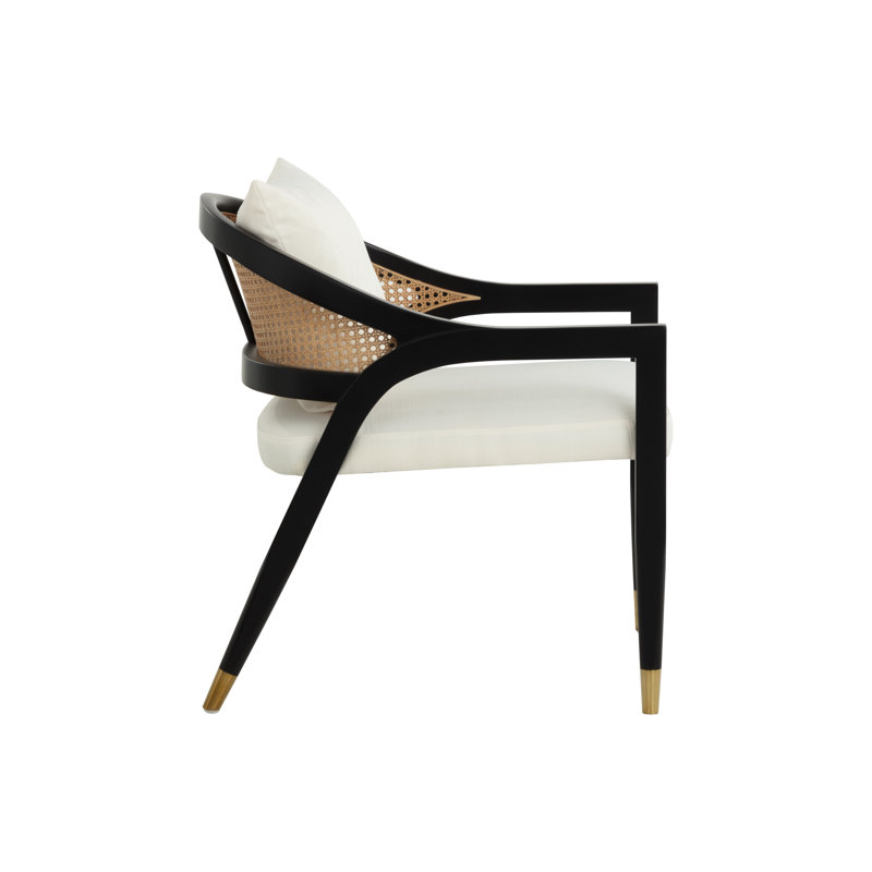 Daltry Lounge Chair, White Polyester