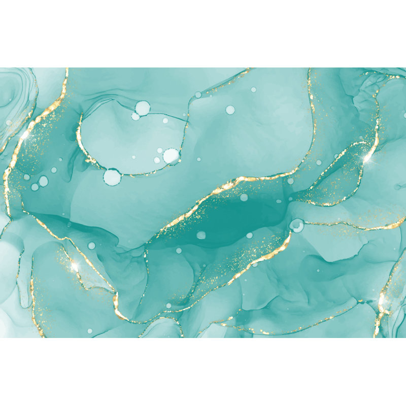 Aquarelle de marbre liquide Tobbie Mint par Melamory, H 8 po x l 12 po