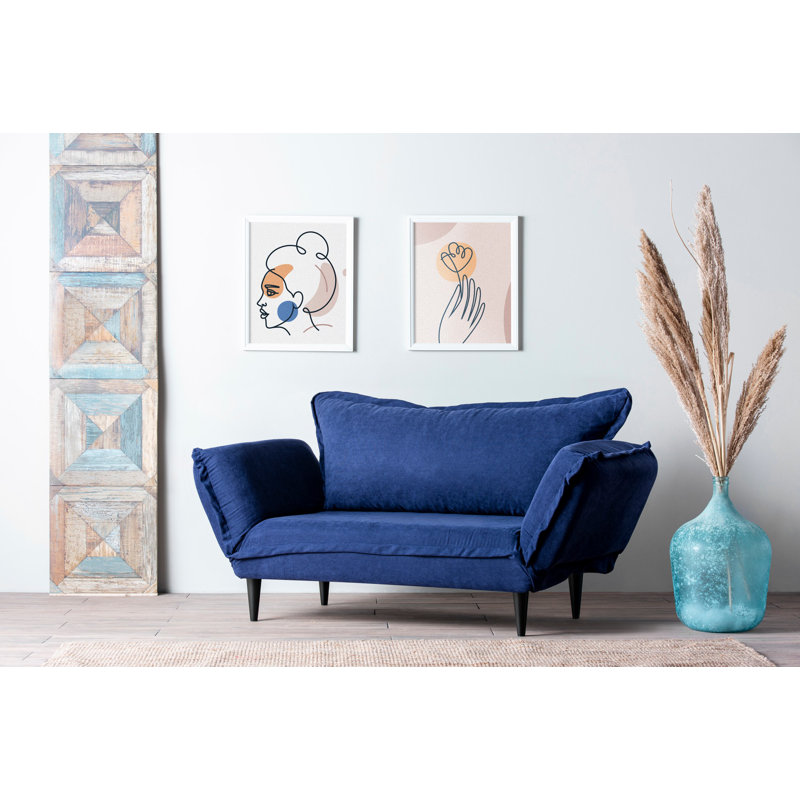 Frankie 3 Seater Clic Clac Sofa Bed, Navy Blue