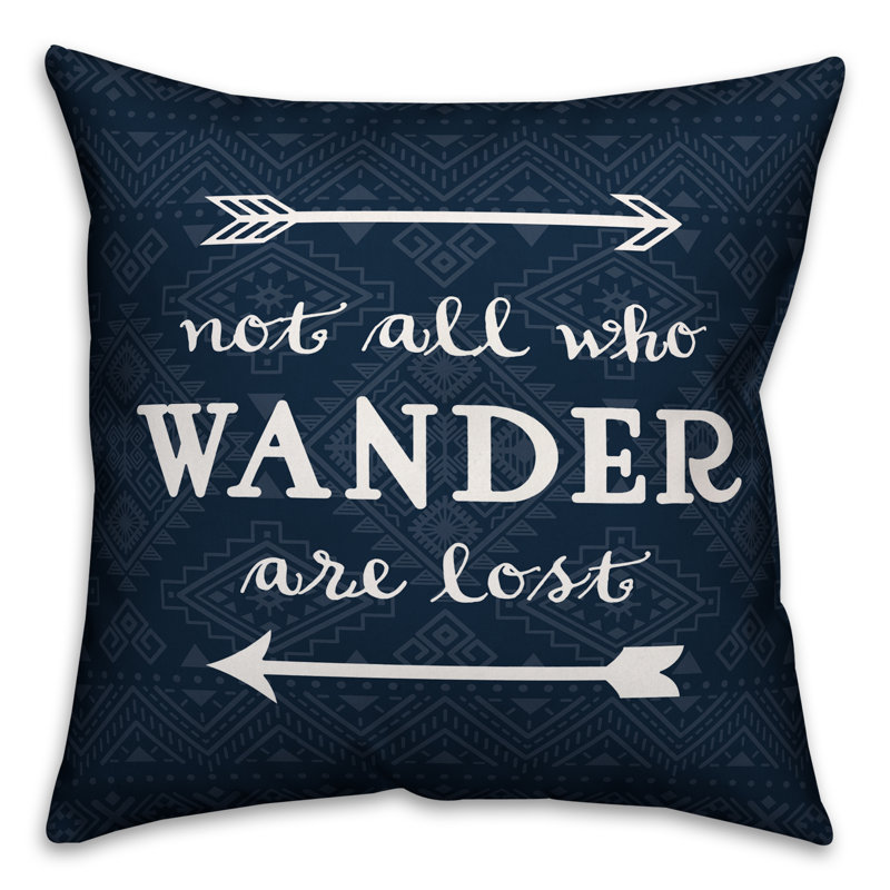 Geometric Spun Polyester Reversible Throw Pillow