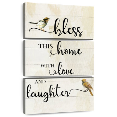 Plaque murale «Bless This Home Songbirds»