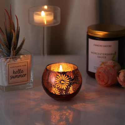 Pink Mercury Glass Votive Candle Holders (Set of 12)