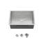 Évier de cuisine en acier inoxydable, lavabo simple encastré à la main en nickel brossé de 27 po x 19 po-126235781