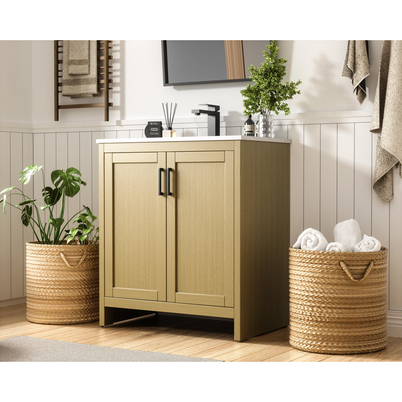 Meuble-lavabo simple 30 po Ahner, Brun miel