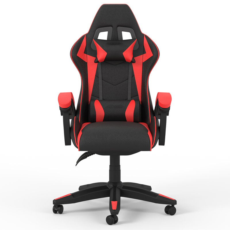 Stephen  Adjustable Reclining Ergonomic Swiveling PC & Racing Game Chair, Gray/Black